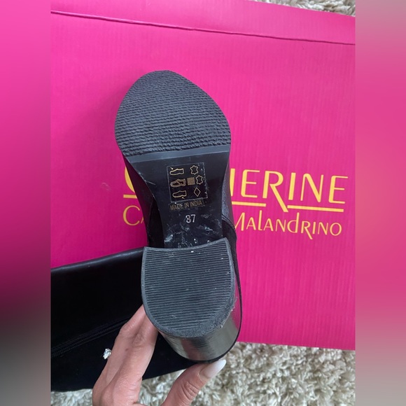 Catherine Malandrino black leather and suede riding boots - Picture 7 of 11